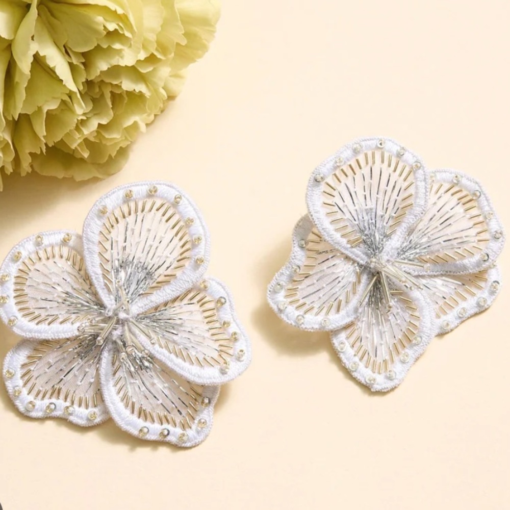 MIGNONNE GAVIGAN Bailee stud earrings, white gold, NWT (from my boutique) 🤍